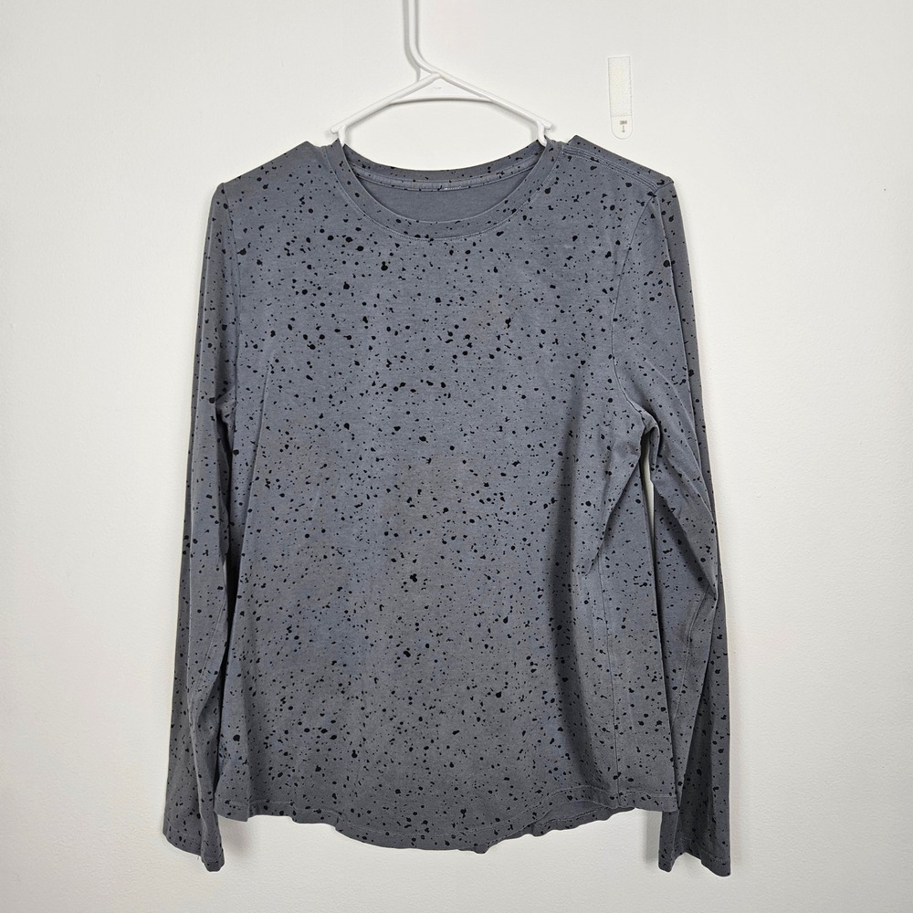 Lululemon Sz M Love Long Sleeve Shirt Splatter Revitalize‎ Anchor Black Gray